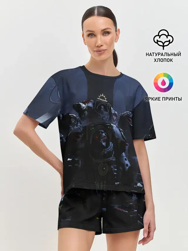 Женская пижама с шортами с принтом «Terminator — WARHAMMER 40K»