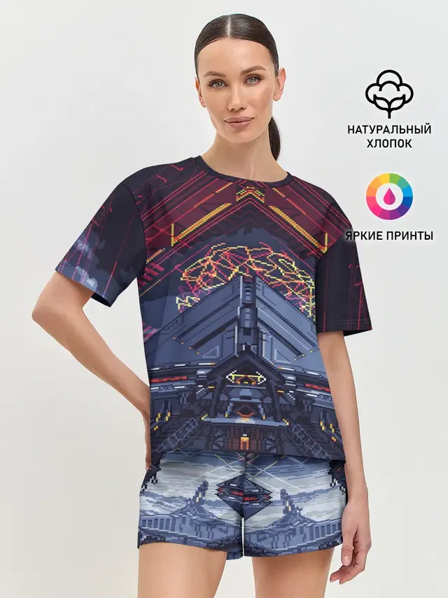 Женская пижама с шортами с принтом «Destiny»