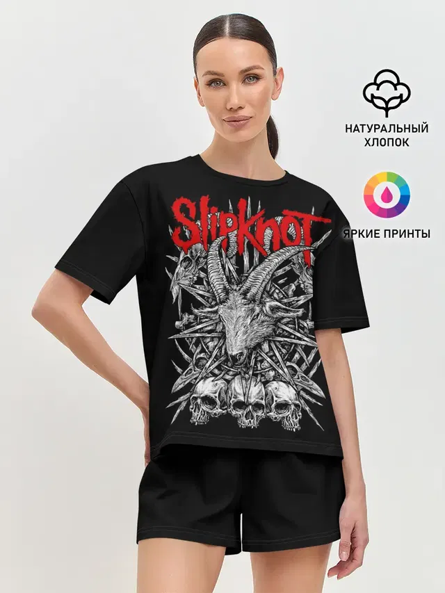 Женская пижама с шортами с принтом «Slipknot»