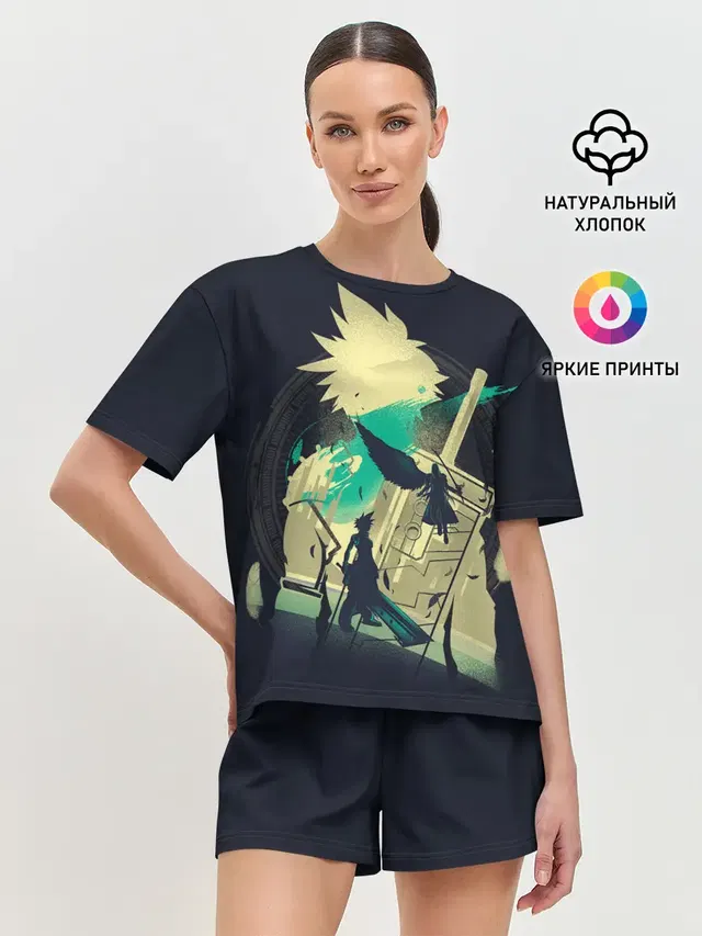 Женская пижама с шортами с принтом «Final Fantasy — Final Fantasy VII»