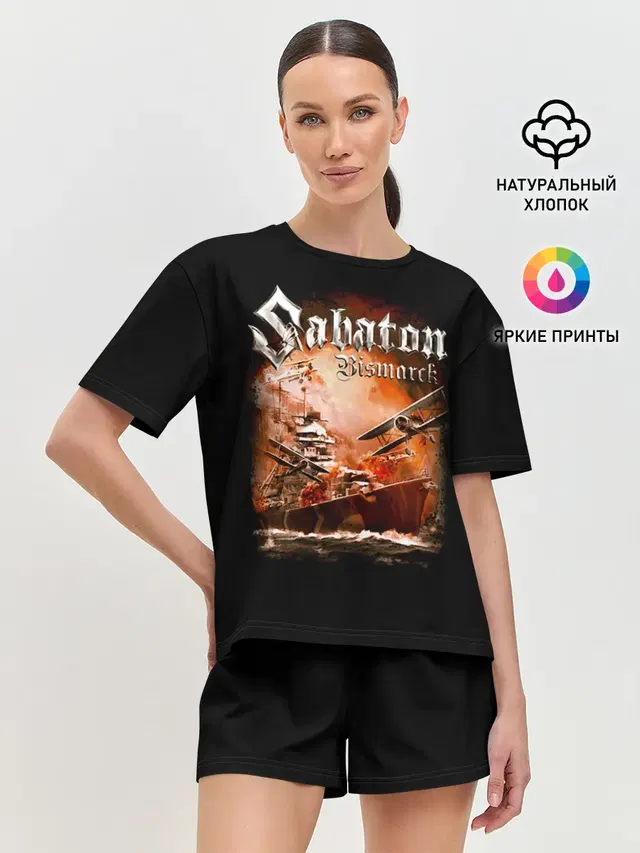 Женская пижама с шортами с принтом «Sabaton»