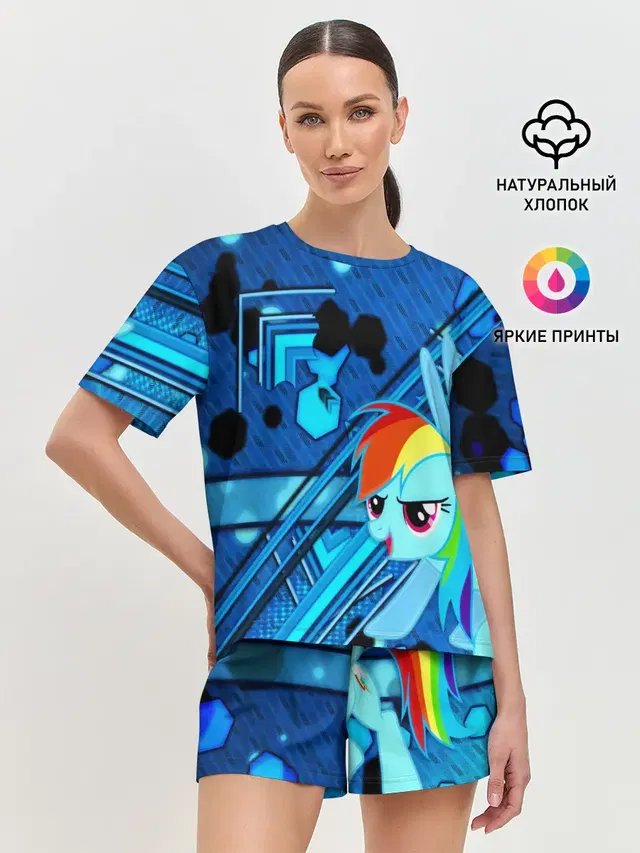 Женская пижама с шортами с принтом «My Little Pony»