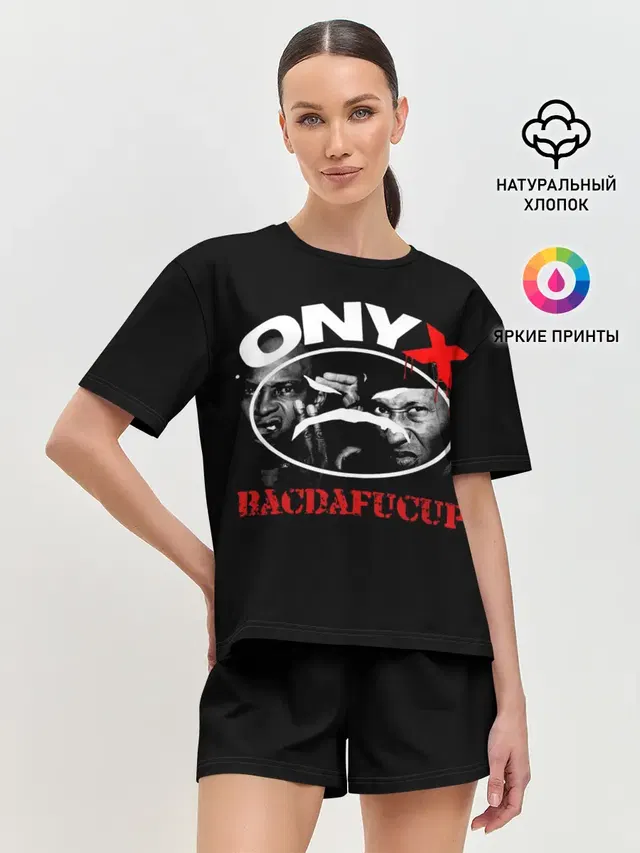 Женская пижама с шортами с принтом «Onyx»