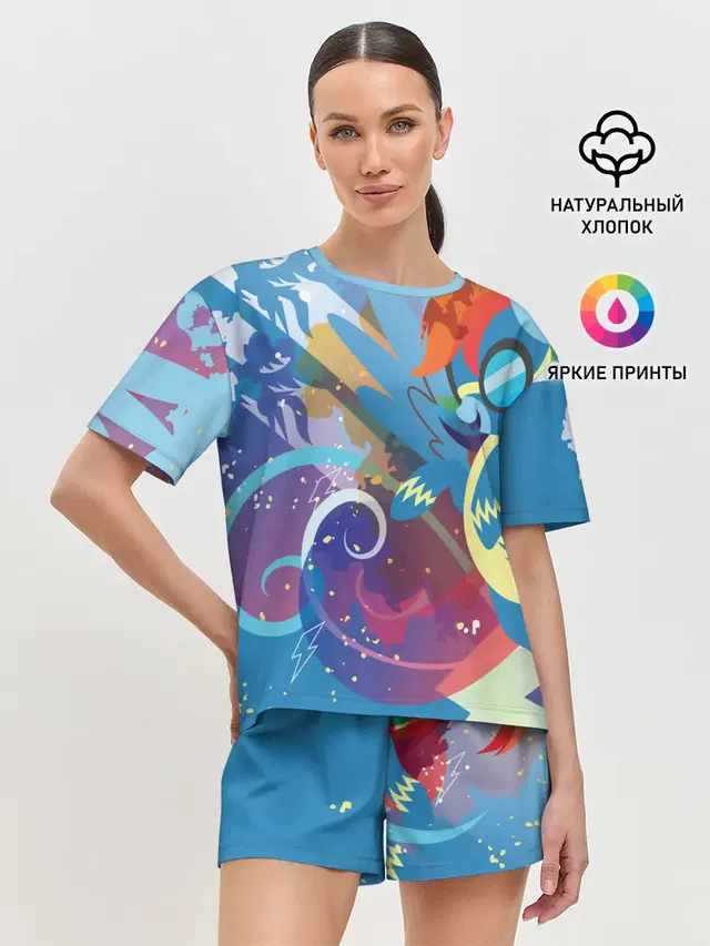 Женская пижама с шортами с принтом «My little Pony»