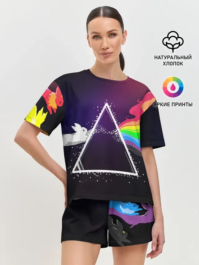 Женская пижама с шортами с принтом «Покемон»