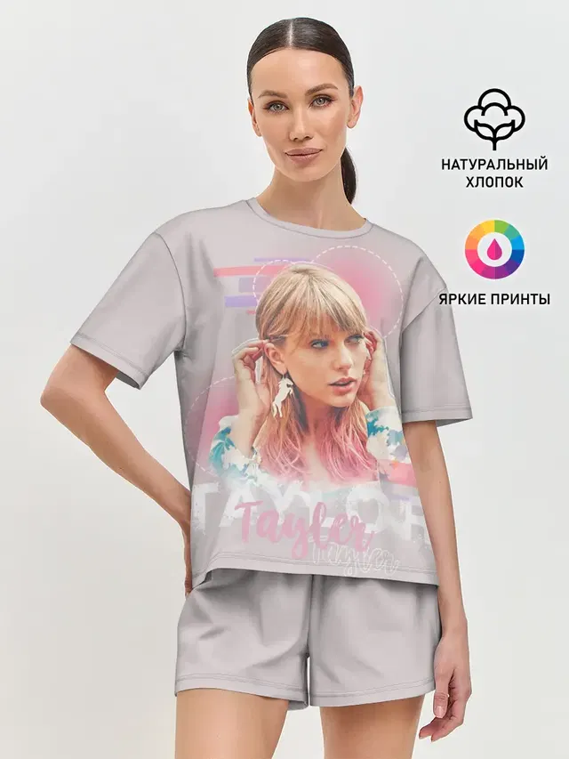 Женская пижама с шортами с принтом «Taylor Swift»