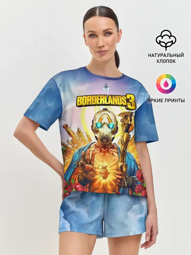 Женская пижама с шортами с принтом «Разные игры — BORDERLANDS 3»