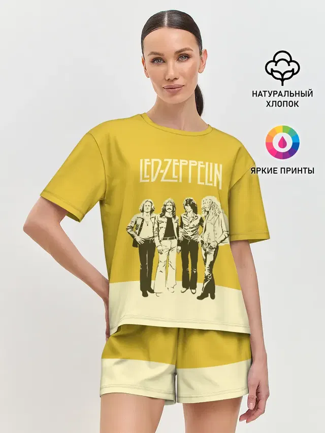 Женская пижама с шортами с принтом «Led Zeppelin»