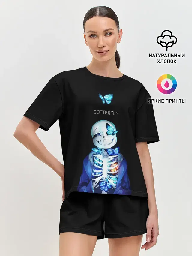 Женская пижама с шортами с принтом «Soul»