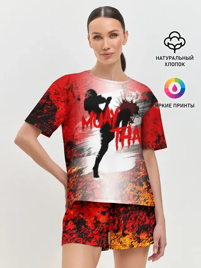 Женская пижама с шортами с принтом «Муай Тай — Muay Thai»