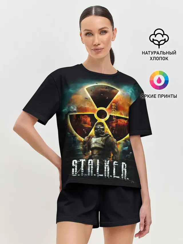 Женская пижама с шортами с принтом «Stalker»
