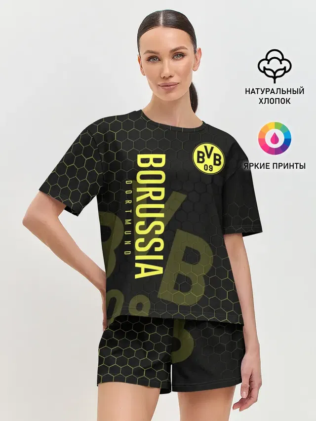 Женская пижама с шортами с принтом «Borussia — Боруссия Дортмунд»