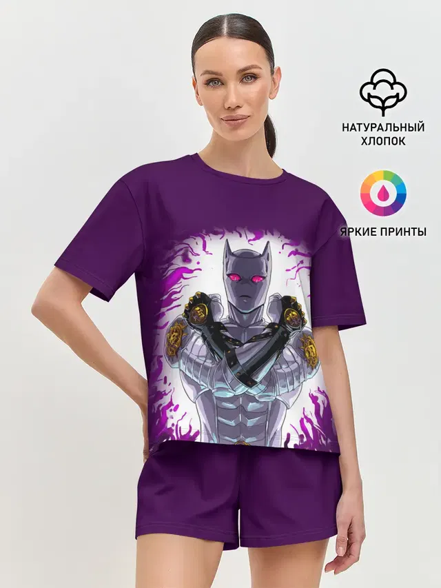 Женская пижама с шортами с принтом «ДжоДжо — JJBA Killer Queen»