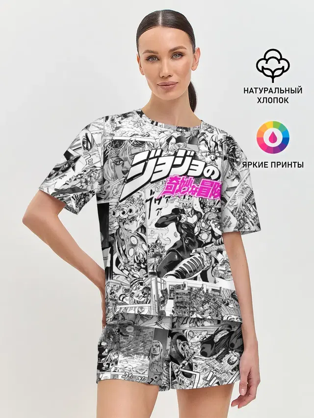Чернобелый комикс джоджо