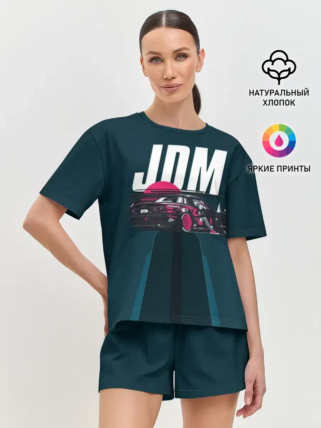 Женская пижама с шортами с принтом «Anime girl — JDM»
