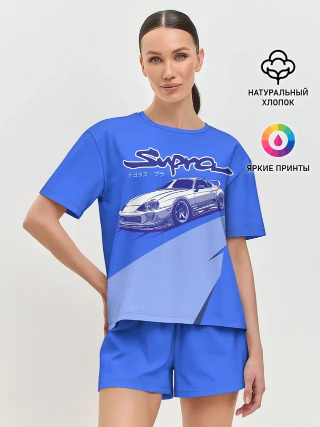 Женская пижама с шортами с принтом «JDM Style — Supra»