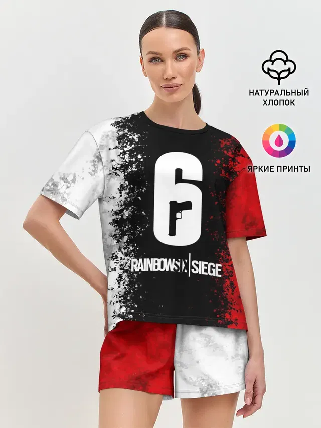 Женская пижама с шортами с принтом «Rainbow Six — Siege.»