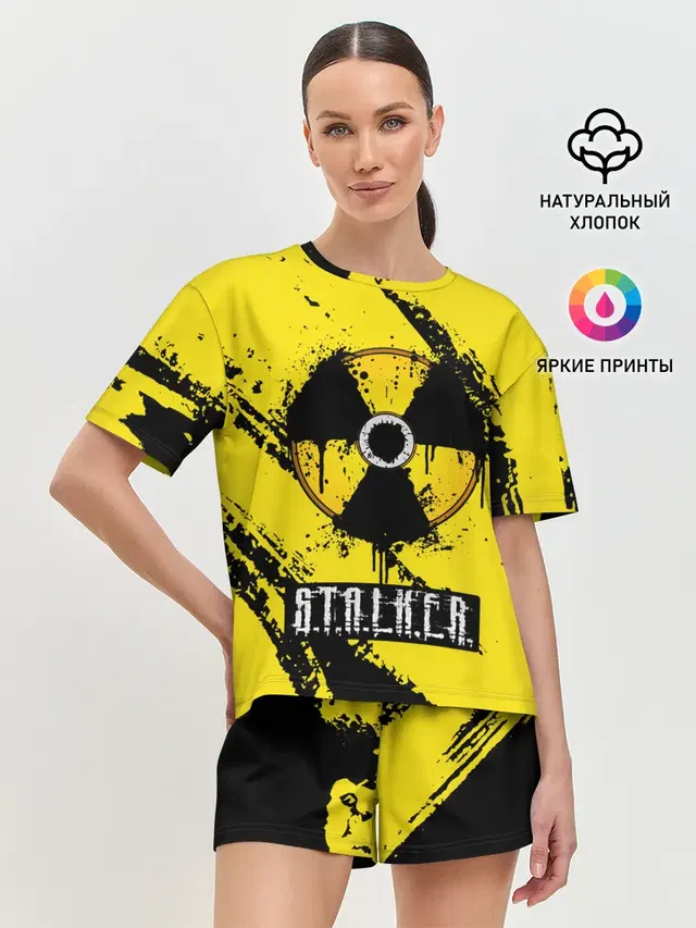 Женская пижама с шортами с принтом «Stalker»