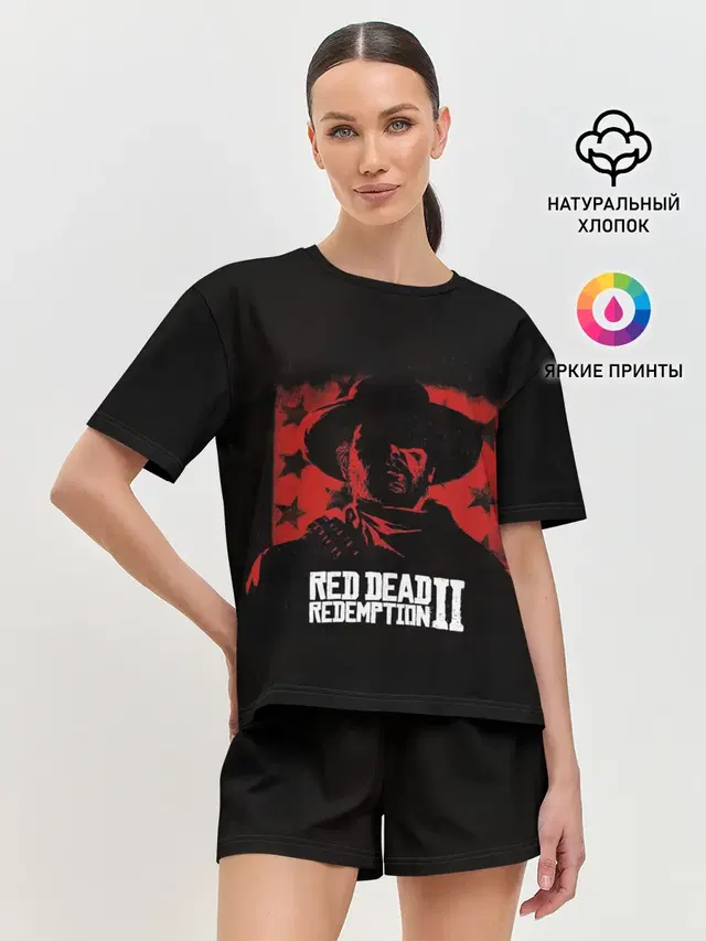 Женская пижама с шортами с принтом «Red Dead Redemption»
