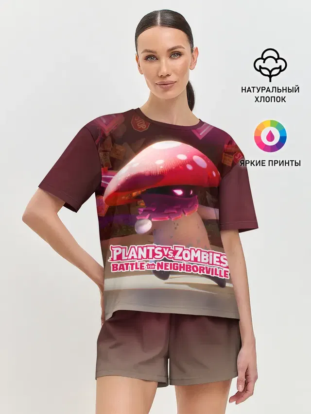 Женская пижама с шортами с принтом «Plants vs. Zombies — Battle For Neighborville»