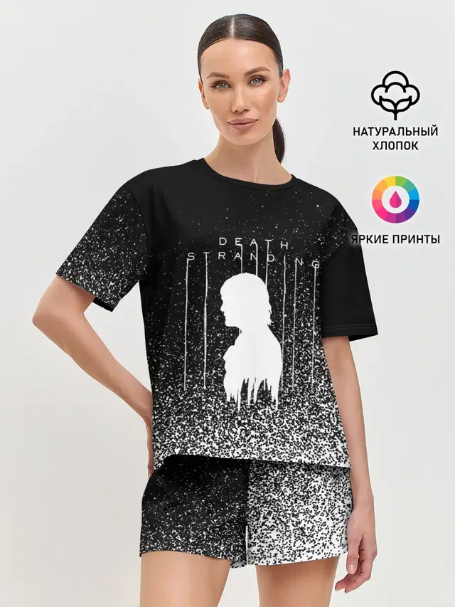 Женская пижама с шортами с принтом «Silhouette»