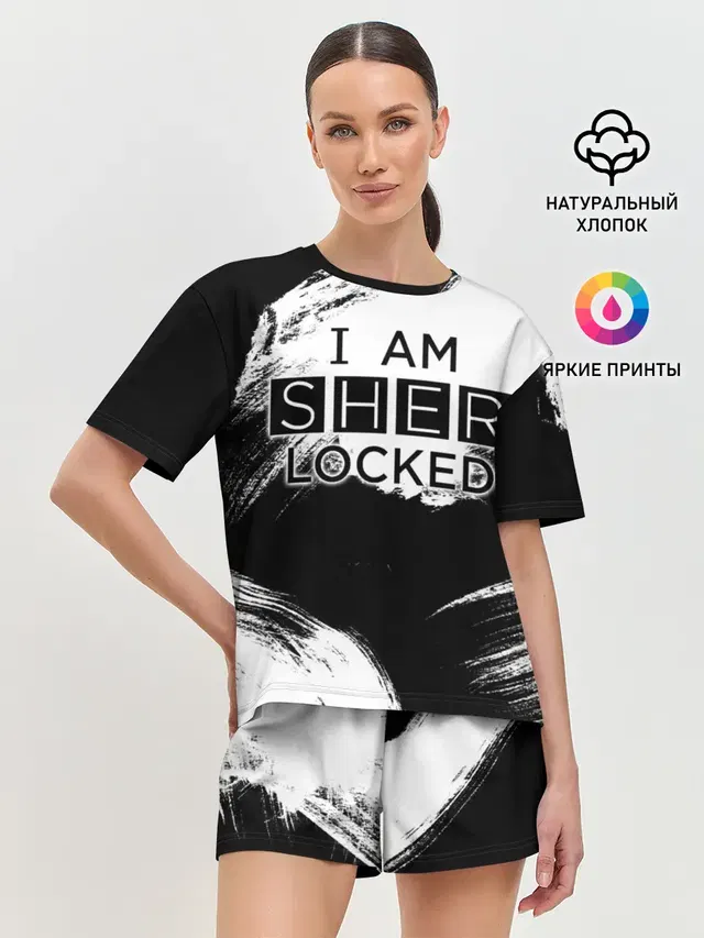 Женская пижама с шортами с принтом «Шерлок Холмс — Sherlock»