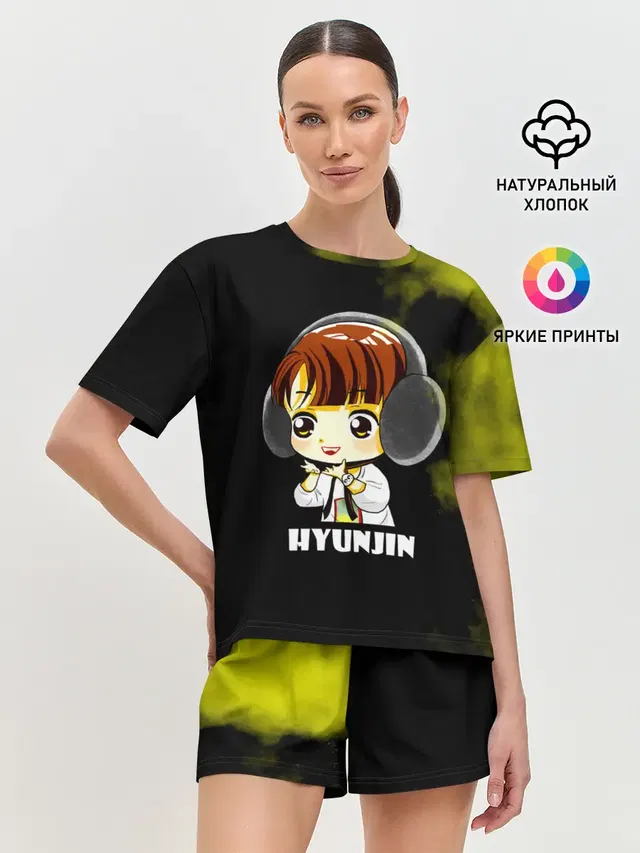 Женская пижама с шортами с принтом «Stray Kids — Hyunjin»