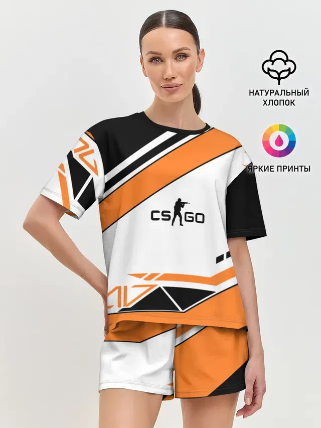 Женская пижама с шортами с принтом «Counter-Strike — Cs Go Asiimov Style #2»