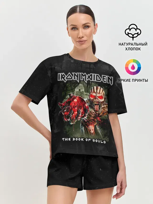Женская пижама с шортами с принтом «Iron Maiden»