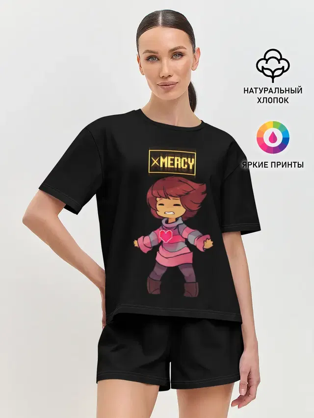 Женская пижама с шортами с принтом «Undertale Frisk»