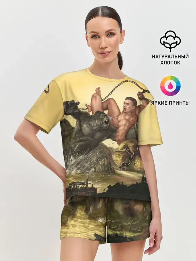 Женская пижама с шортами с принтом «Гачимучи — Aniki Fight Art»