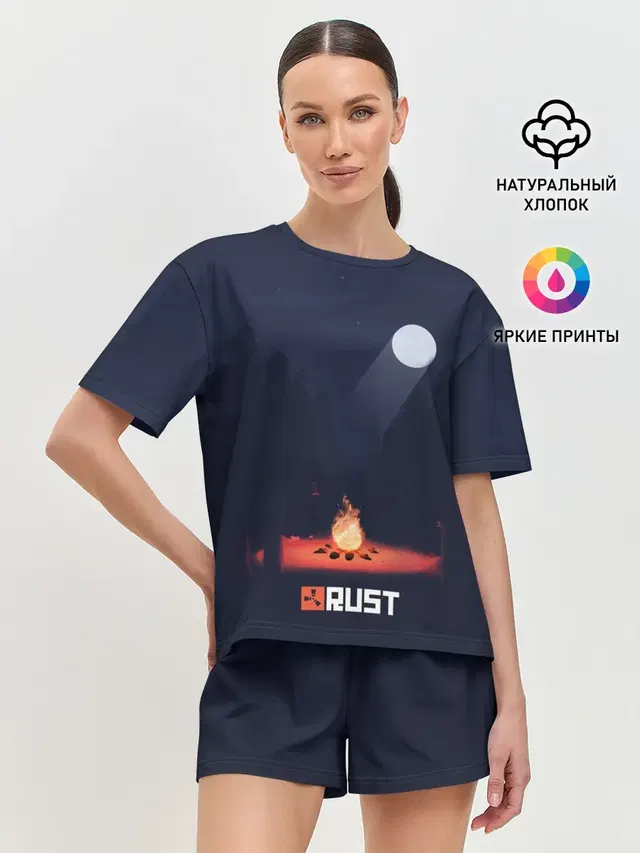 Женская пижама с шортами с принтом «Rust»