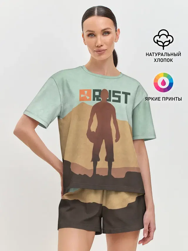 Женская пижама с шортами с принтом «Rust»