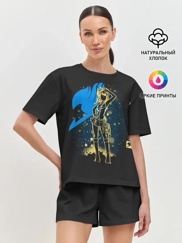 Женская пижама с шортами с принтом «Хвост Феи — bedtime stories»