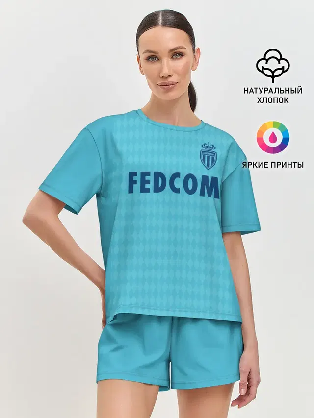 Женская пижама с шортами с принтом «Монако — Golovin third 19-20»