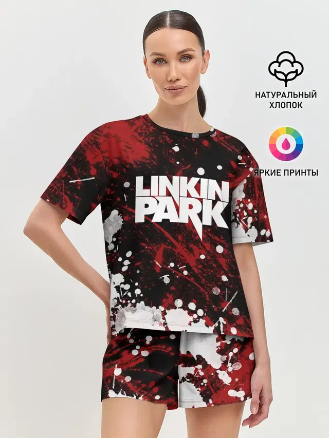 Женская пижама с шортами с принтом «Linkin Park logo»