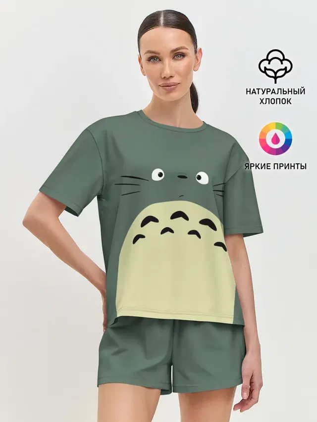 Женская пижама с шортами с принтом «Тоторо — totoro»