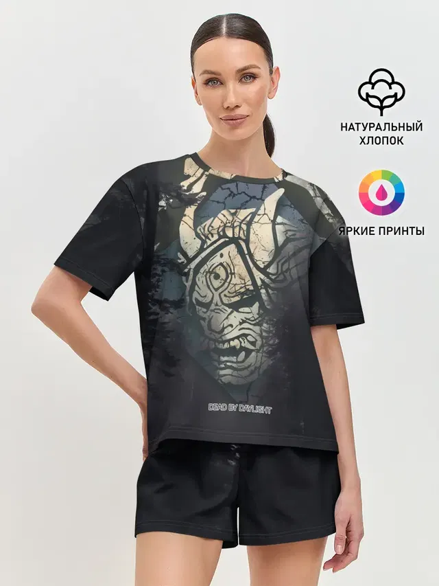 Женская пижама с шортами с принтом «DBD - monster from forest»