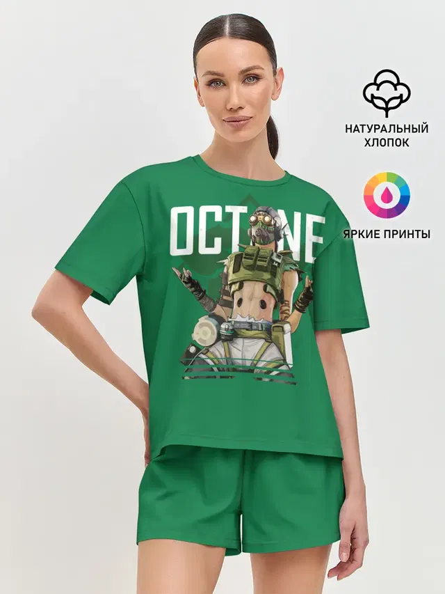 Женская пижама с шортами с принтом «Octane»