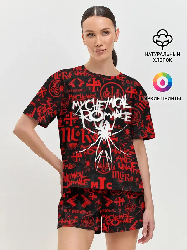 Женская пижама с шортами с принтом «My Chemical Romance»