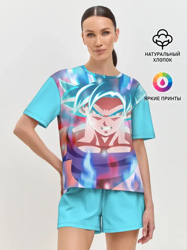 Женская пижама с шортами с принтом «Dragon ball — Гоку»