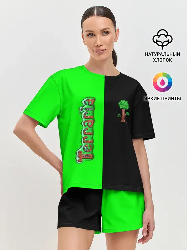 Женская пижама с шортами с принтом «Terraria»
