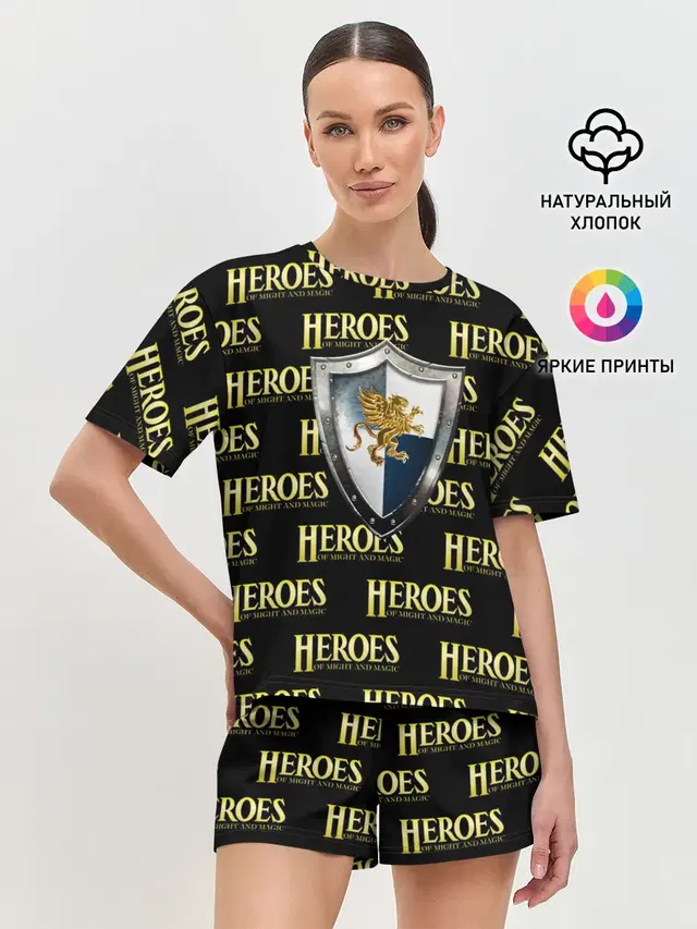 Женская пижама с шортами с принтом «Heroes — Heroes of Might and Magic»