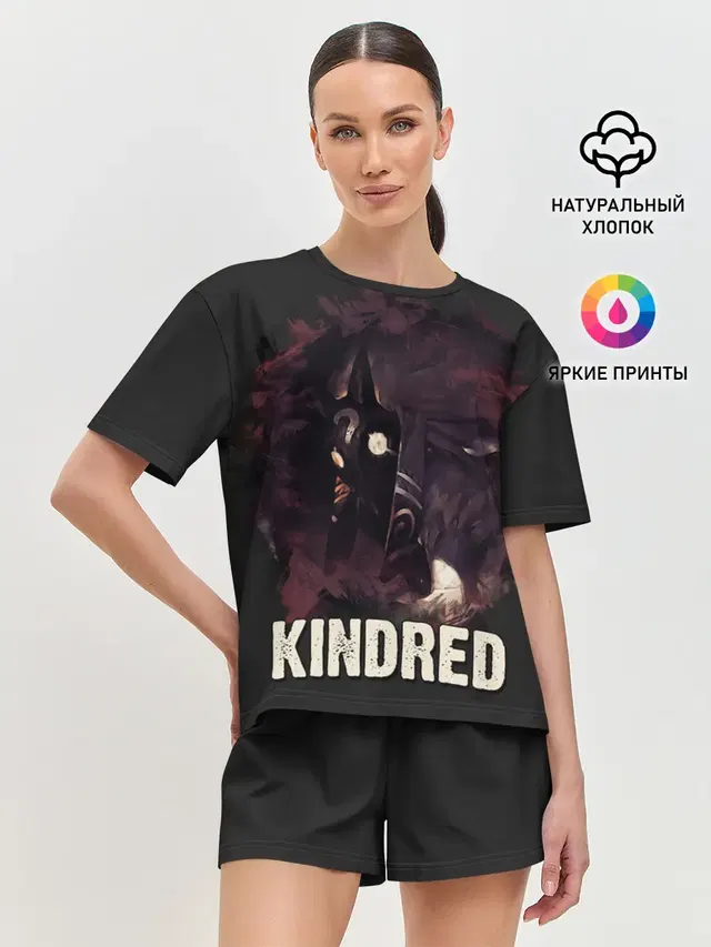 Женская пижама с шортами с принтом «Kindred»