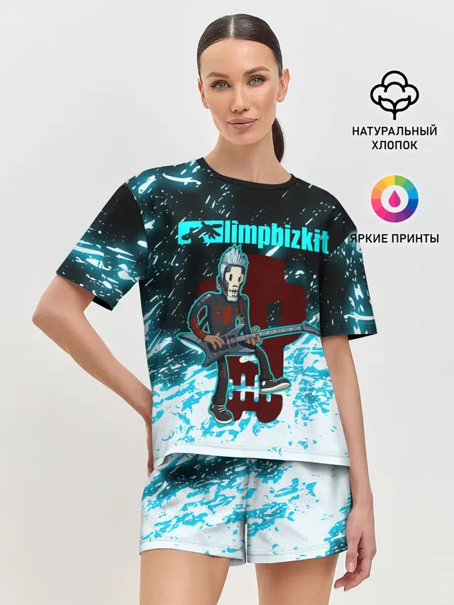 Женская пижама с шортами с принтом «Limp Bizkit»