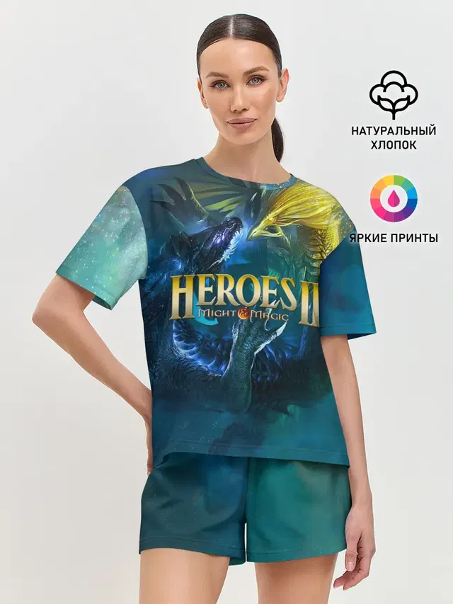 Женская пижама с шортами с принтом «Heroes — Heroes of Might and Magic»