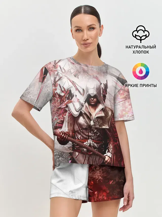 Женская пижама с шортами с принтом «Poleaxe»