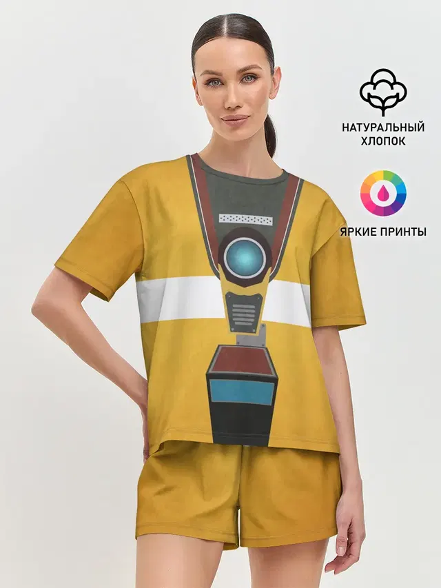 Женская пижама с шортами с принтом «Borderlands — CL4P-TP»