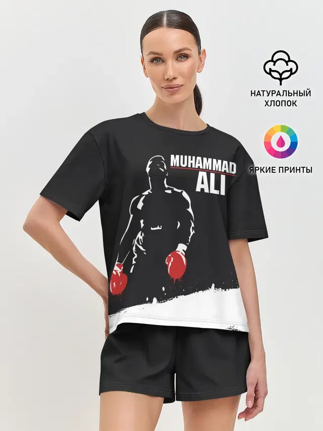 Женская пижама с шортами с принтом «Мухаммед Али — Muhammad Ali»