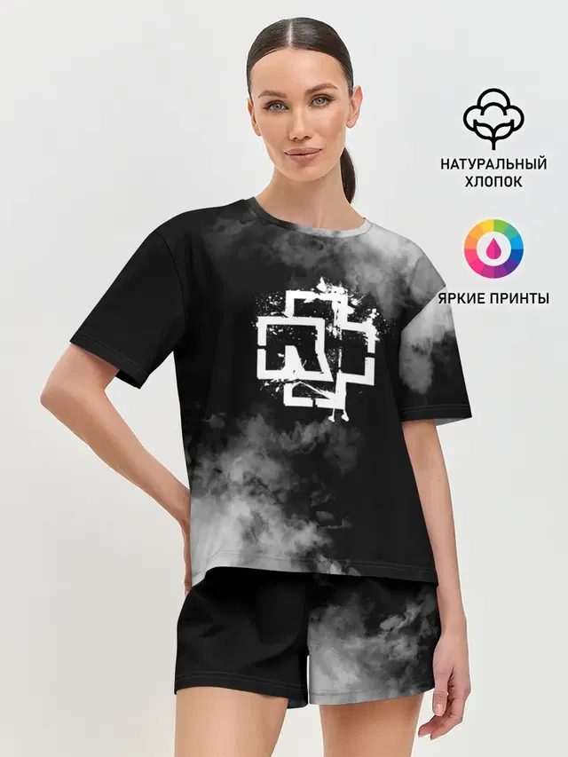 Женская пижама с шортами с принтом «Rammstein»